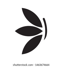 Butterfly with leaves logo template vector icon design