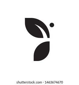 Butterfly with leaves logo template vector icon design