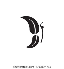 Butterfly with leaves logo template vector icon design