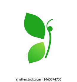 Butterfly with leaves logo template vector icon design