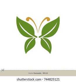 Butterfly Leaves Wing Logo Template Illustration Design. Vector EPS 10.