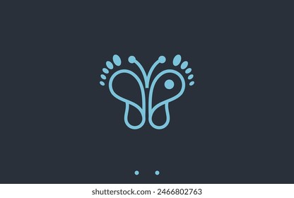 mariposa con las piernas logo diseño silueta de Vector ilustración