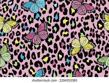 butterfly leopard hand drawn design