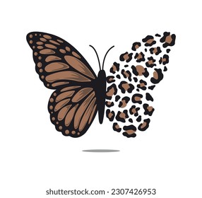 Schmetterling mit Leopardenflügel, Vektordesign