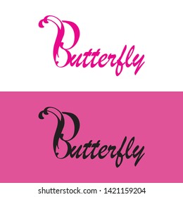 Butterfly letter B logo design concept modern symbol style