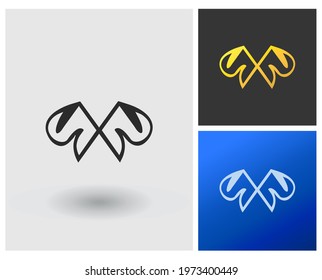 Butterfly letter X logo monogram vector idea