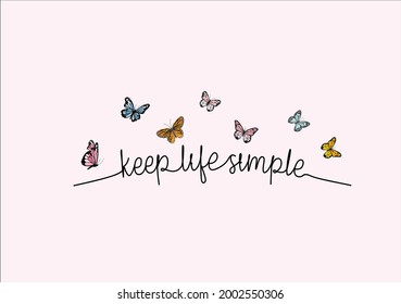 butterfly lettering hand drawn design