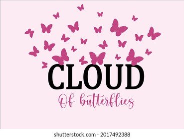 butterfly lettering vector art design hand drawn