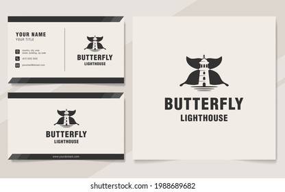 Butterfly lighthouse logo template monogram style