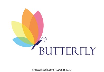 Butterfly like a flower for logo