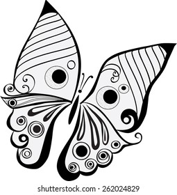 Butterfly in line art.