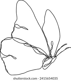 Butterfly Line Art | Continuous Line Design | Fluttering Flying Wings | Vector Illustration