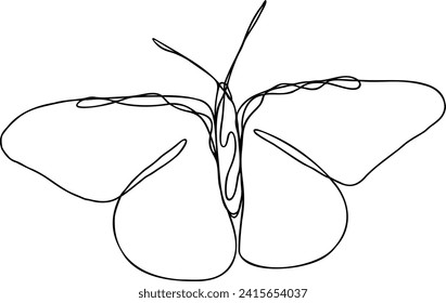 Butterfly Line Art | Continuous Line Design | Fluttering Flying Wings | Vector Illustration