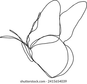 Butterfly Line Art | Continuous Line Design | Fluttering Flying Wings | Vector Illustration