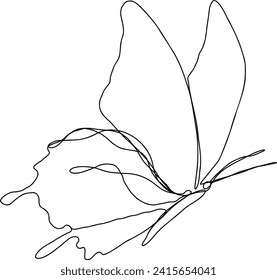 Butterfly Line Art | Continuous Line Design | Fluttering Flying Wings | Vector Illustration