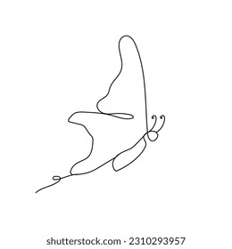 Butterfly line art. Continuous line drawing style.