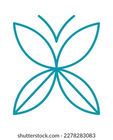 Icono plano de diseño de líneas de mariposa. Ilustración del vector