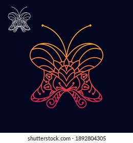 Butterfly with line art design vector template