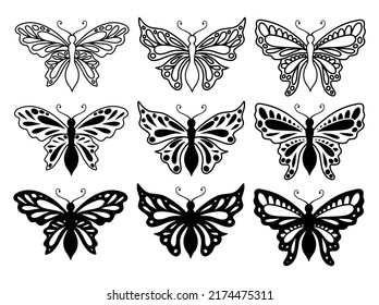 Butterfly Line Art Doodle Illustration