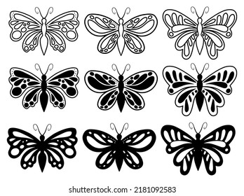Butterfly Line Art Doodle Illustration