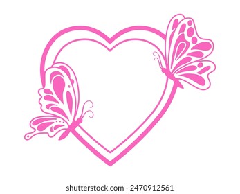 Butterfly Line Art Frame Background