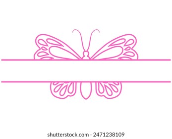 Butterfly Line Art Frame Background