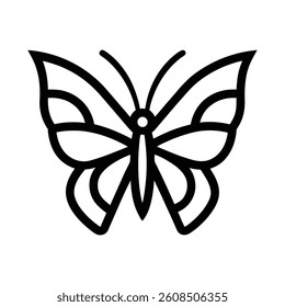Butterfly line art icon Simple vector illustration