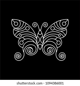 Butterfly line art illustration artwork for t-shirt, for fashion logo monoline outline