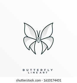 Butterfly Line Art Illustration Vector Template. Suitable for Creative Industry, Multimedia, entertainment, Educations, Shop, and any related business