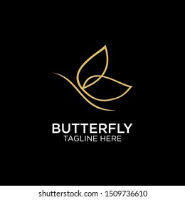 butterfly with line art logo design. luxury design for spa and salon product or cosmetics
