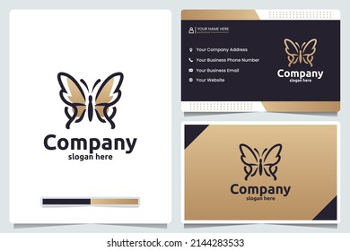 butterfly ,line art , logo design and business card