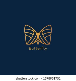 Butterfly line art logo icon
