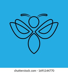 butterfly line art logo and iconic vector 