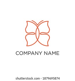 butterfly line art logo vector symbol minimal illustration design