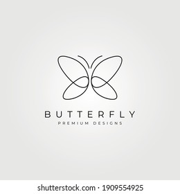 butterfly line art logo vector symbol minimal illustration design