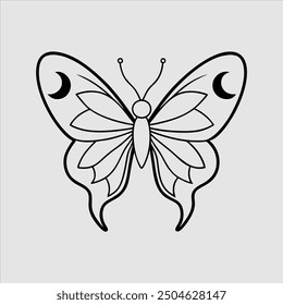 butterfly line art silhouette illustration vector