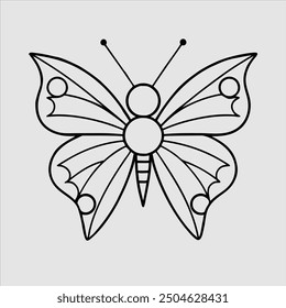 butterfly line art silhouette illustration vector