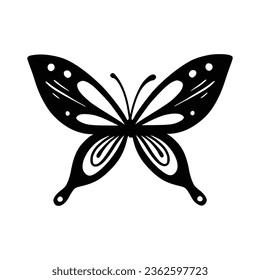 Butterfly line art. Simple minimal butterfly line tattoo icon logotype