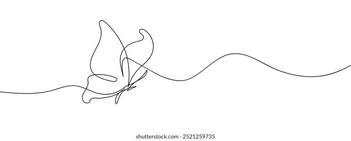 butterfly line art style vector with transparent background.