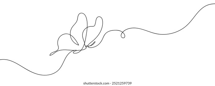 butterfly line art style vector with transparent background.