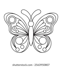 Butterfly line art vector design. Butterfly outline illustration design.
