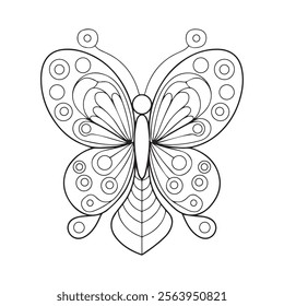 Butterfly line art vector design. Butterfly outline illustration design.
