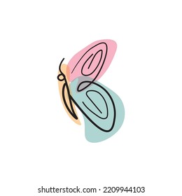 butterfly line design element color illustration ,vector