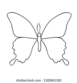 Butterfly Line Drawing Isolated On White Stock Vector (Royalty Free ...