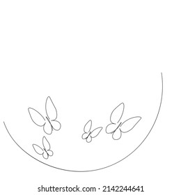 Butterfly line drawing vector illustration