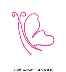 Butterfly Line Fly Logo Design Template Illustration Isolated