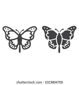 Butterfly line and glyph icon, easter and holiday, insect sign vector graphics, a linear pattern on a white background, eps 10.