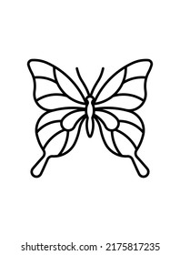 Butterfly line icon. Beautiful machaon butterfly shape with large typically wings and antennae. Thin line butterfly outline icon illustration. Editable stroke.