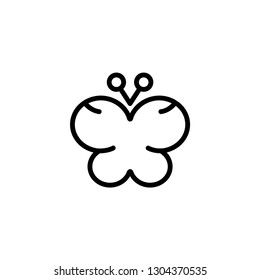 Butterfly Line Icon In Flat Style Vector For Apps, UI, Websites. Black Icon Vector Illustration.