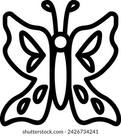 icono de línea de mariposa vector ilustración